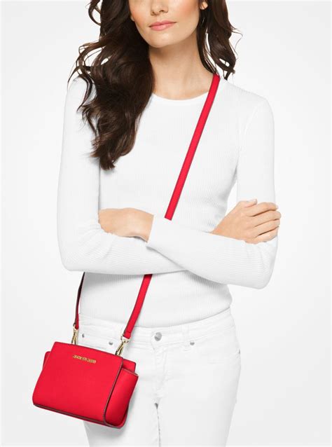 selma michael kors sangria|Selma Medium Saffiano Leather Crossbody Bag .